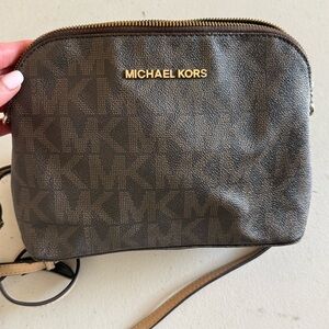 Michael Kors Dark Brown Logo Crossbody Bag